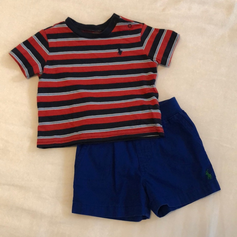 NWT. Ralph Lauren t-shirt and short set. Like new!